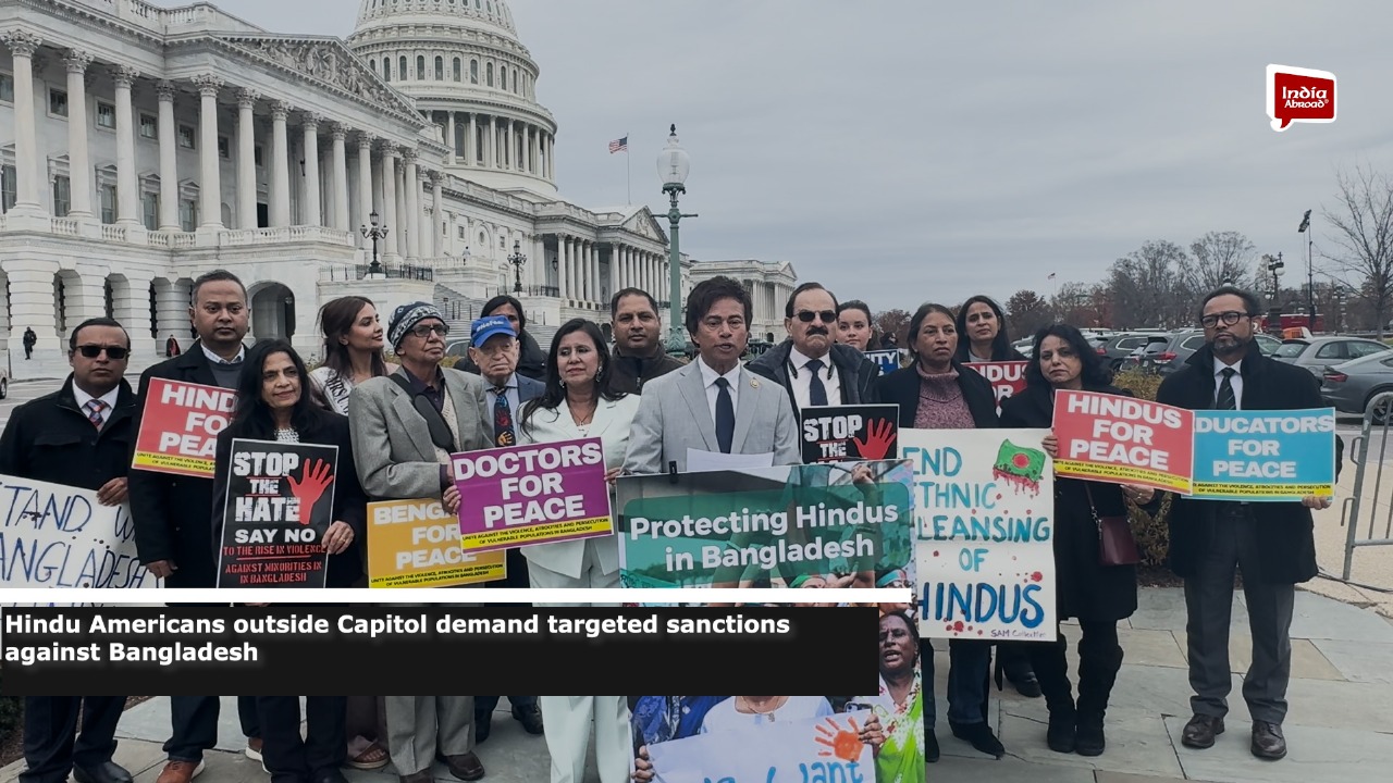 Hindu Americans outside Capitol demand targeted sanctions against Bangladesh